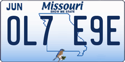 MO license plate OL7E9E