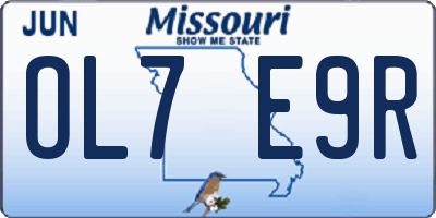MO license plate OL7E9R