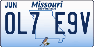 MO license plate OL7E9V