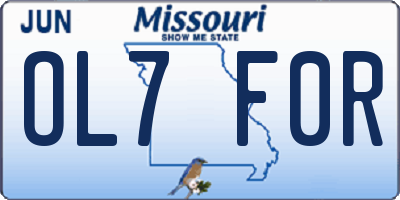MO license plate OL7F0R