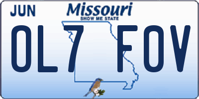 MO license plate OL7F0V