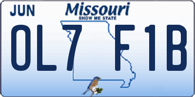 MO license plate OL7F1B