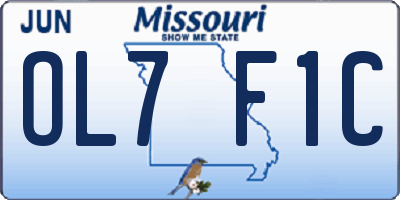 MO license plate OL7F1C