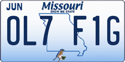 MO license plate OL7F1G