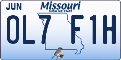 MO license plate OL7F1H