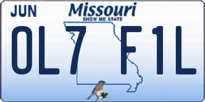 MO license plate OL7F1L