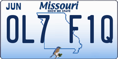 MO license plate OL7F1Q
