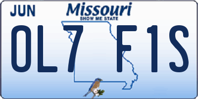 MO license plate OL7F1S