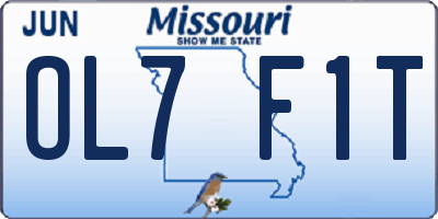 MO license plate OL7F1T