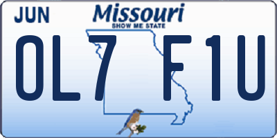 MO license plate OL7F1U