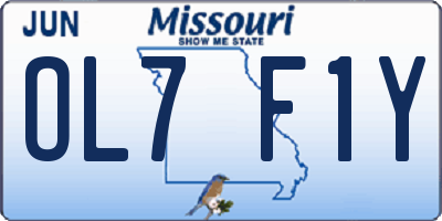MO license plate OL7F1Y