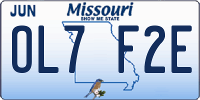 MO license plate OL7F2E
