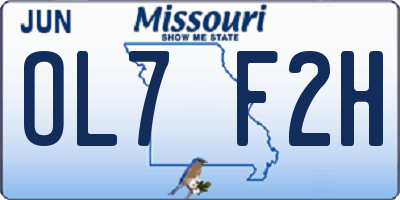 MO license plate OL7F2H