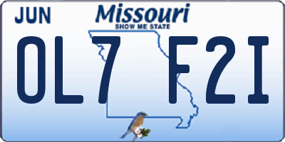 MO license plate OL7F2I