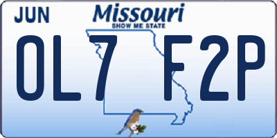MO license plate OL7F2P