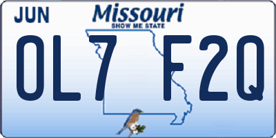 MO license plate OL7F2Q