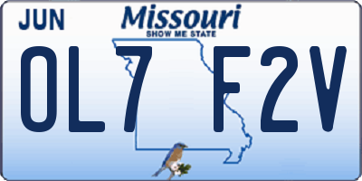 MO license plate OL7F2V