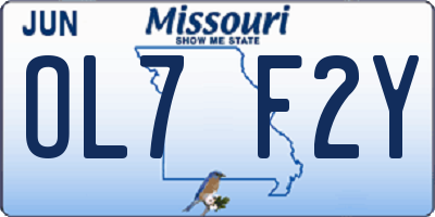 MO license plate OL7F2Y