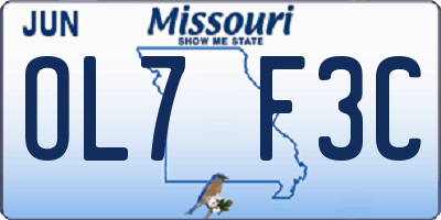 MO license plate OL7F3C