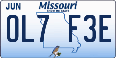 MO license plate OL7F3E
