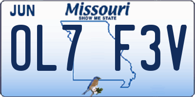 MO license plate OL7F3V
