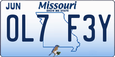 MO license plate OL7F3Y
