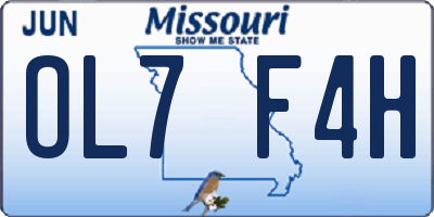 MO license plate OL7F4H
