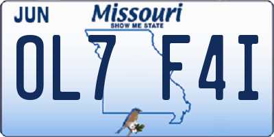 MO license plate OL7F4I