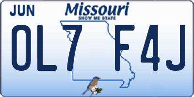 MO license plate OL7F4J
