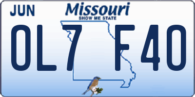 MO license plate OL7F4O