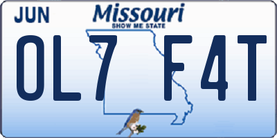 MO license plate OL7F4T