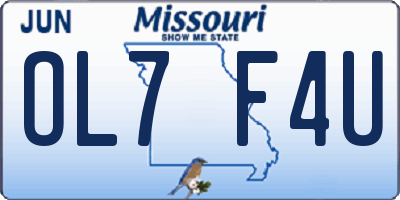 MO license plate OL7F4U