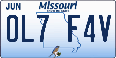 MO license plate OL7F4V
