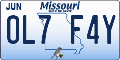 MO license plate OL7F4Y