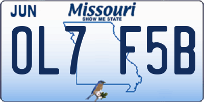 MO license plate OL7F5B