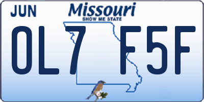 MO license plate OL7F5F