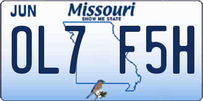 MO license plate OL7F5H