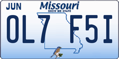 MO license plate OL7F5I