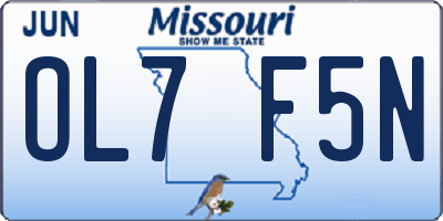 MO license plate OL7F5N