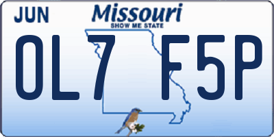 MO license plate OL7F5P