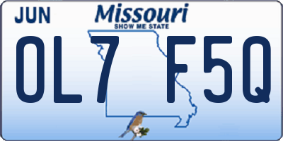 MO license plate OL7F5Q