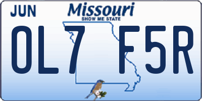 MO license plate OL7F5R