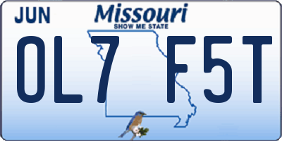 MO license plate OL7F5T
