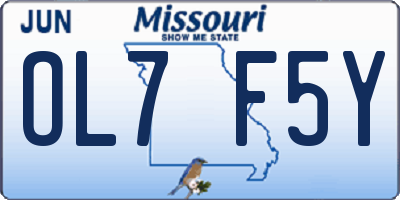 MO license plate OL7F5Y