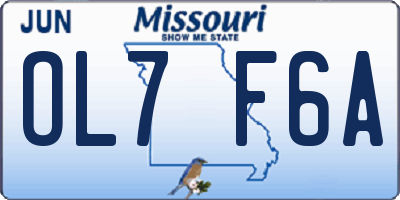 MO license plate OL7F6A