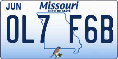 MO license plate OL7F6B