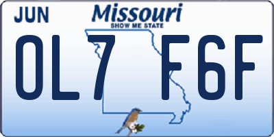MO license plate OL7F6F