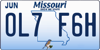 MO license plate OL7F6H