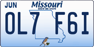 MO license plate OL7F6I
