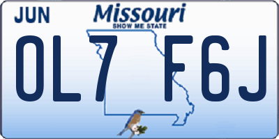 MO license plate OL7F6J